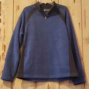 REI Co-op Mens Fleece Pullover XL Blue w/Black 1/4 Zip Gorpcore